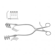 Beckmann-Adson Self Retaining Retractor 4 x 4 Short Sharp Prongs Stainless Steel, 30.5 cm - 12"